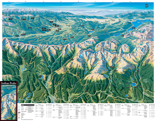Indian Peaks Hiking Map