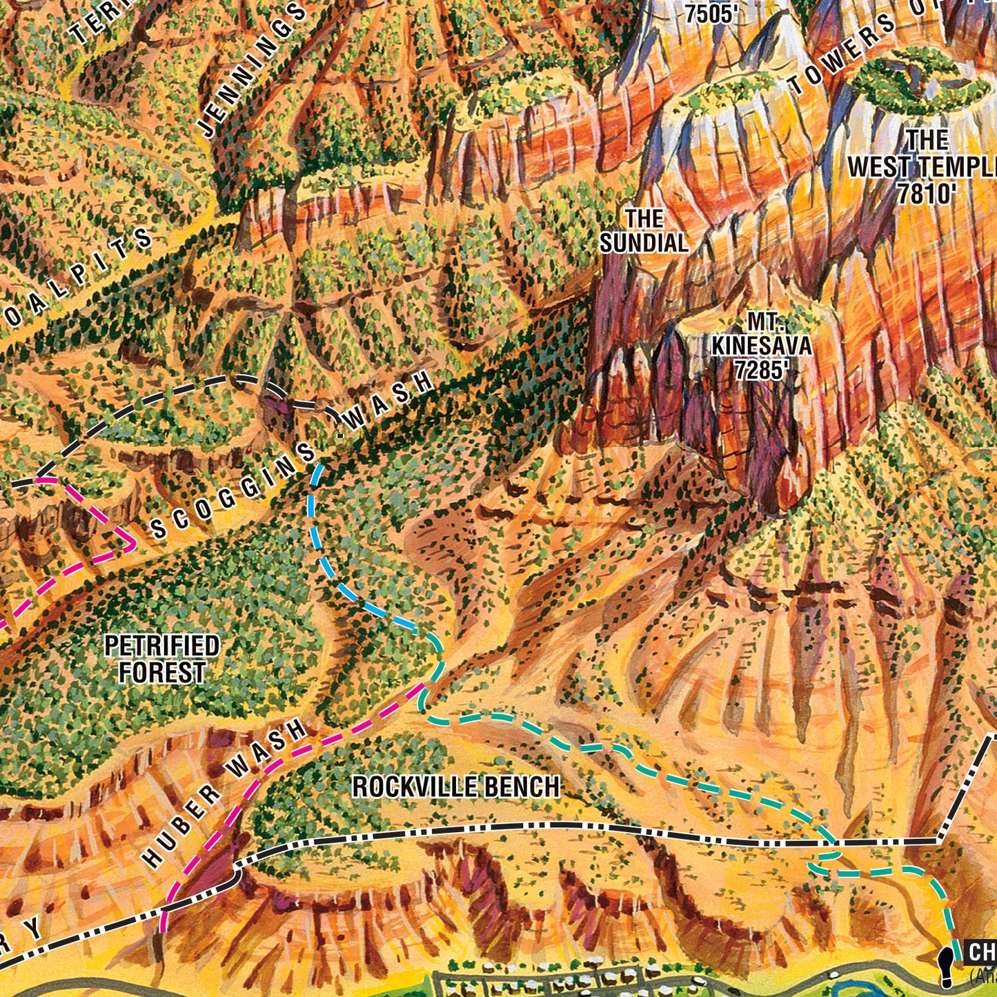 Zion National Park Hiking Map