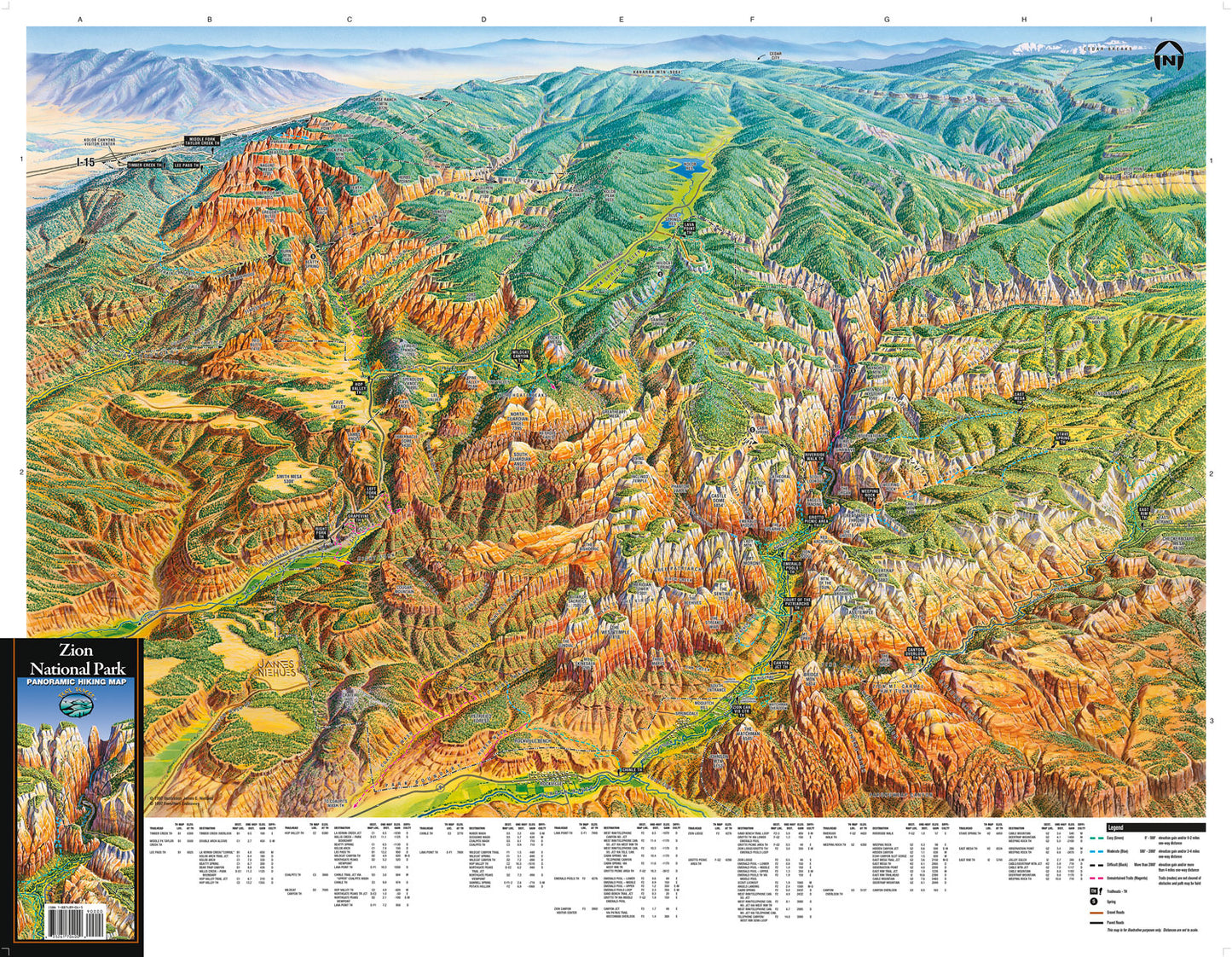 Zion National Park Hiking Map